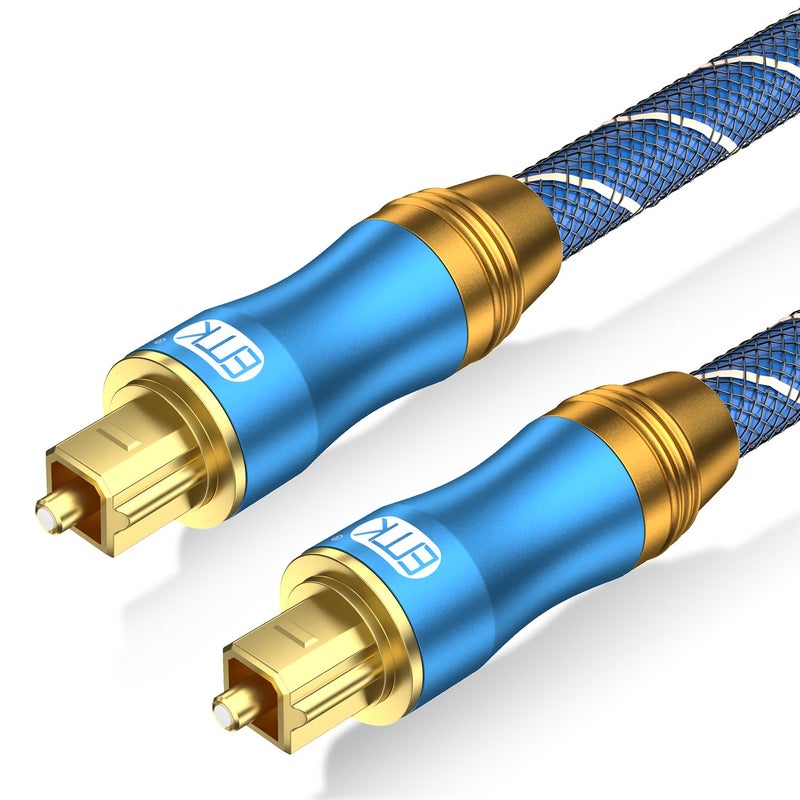 EMK Digital Optical Audio Cable Fiber Optical Toslink Cable SPDIF Audio Cable Male to Male Cord for Home Theater, Sound Bar, TV, PS4, Xbox, PlayStation & More (6Feet/1.8M) - Image 1